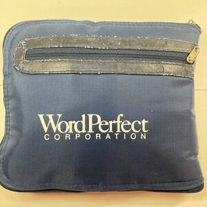 Vintage WordPerfect Laptop Bag 90s Tech Promo Foldable Tote Navy